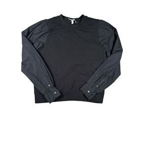Derek Lam 10 Crosby Womens Size Small Black Puff Sleeve Sweater Cotton Pullover